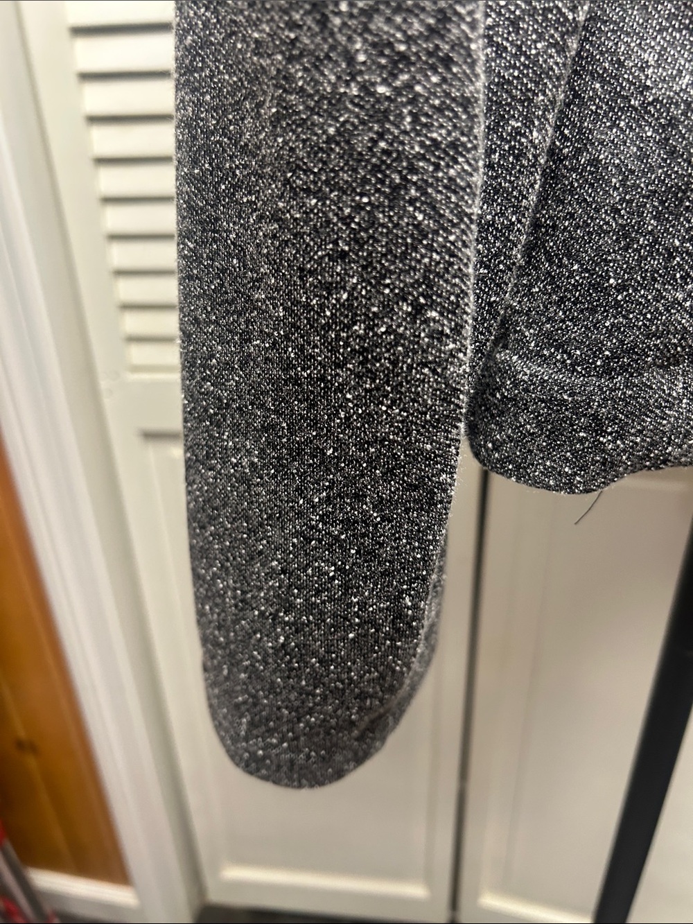 Catherine Malandrino Silver Sparkle Asymmetrical Bomber Jacket - Picture 5 of 7